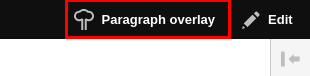 Przycisk Paragraph overlay znajduje się w prawej górnej części strony na Drooplerze