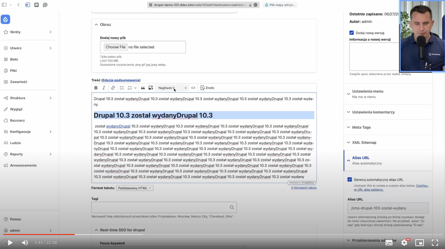 Ustawianie nagłówków H2 i H3 w Drupalu.