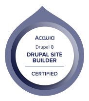 Certyfikat Drupal 8 Site Builder od firmy Acquia